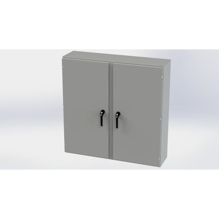 Saginaw Control & Engineering 3 Point Latch with Padlock/Keylock Handle Electrical Enclosures, 48 in H, 12 in D, 48 in W SCE-48EL4812WFLP